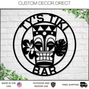 Custom Bar Sign, Personalized Tiki Pub Sign, Gift for Him, Groomsmen Gift, Metal Bar Sign, pool sign Man Cave, Bar Sign, Outdoor Kitchen Bar