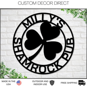 Irish Pub Sign, Personalized Irish Bar Sign, St. Patrick's Day Decor, Irish Sign, Bar Sign, Personalized Sign, Irish Bar Sign, Shamrocks