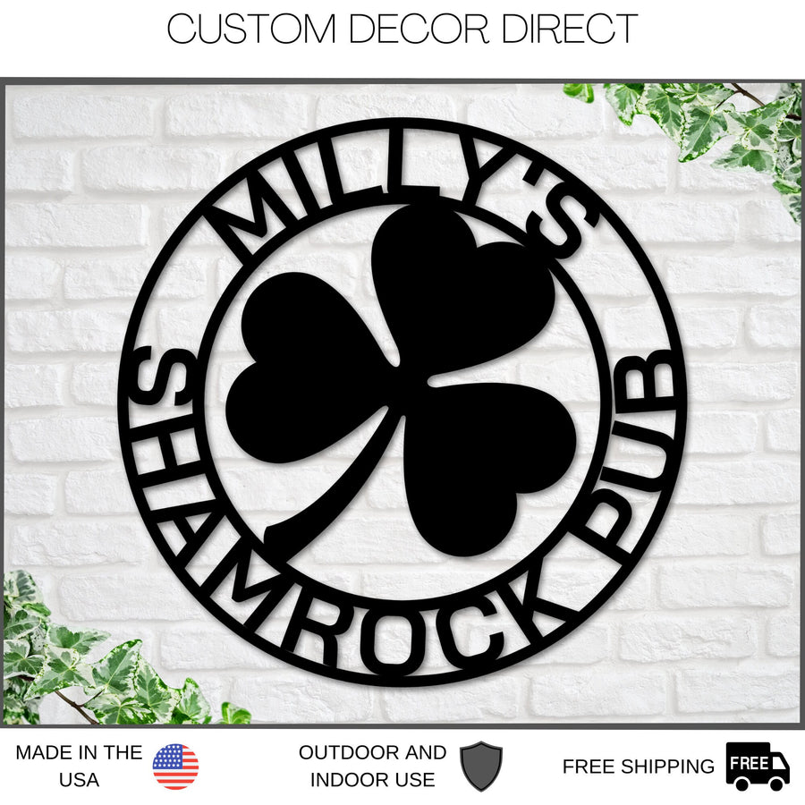 Irish Pub Sign, Personalized Irish Bar Sign, St. Patrick's Day Decor, Irish Sign, Bar Sign, Personalized Sign, Irish Bar Sign, Shamrocks