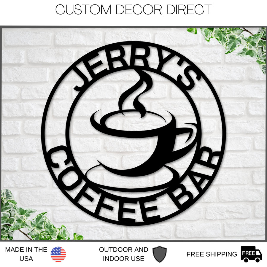 Café Sign, Coffee Cafe Sign, Custom Café, Coffee Lover, Metal Coffee Sign, Coffee Wall Art, Coffee Decor, Coffee Station Sign, Kitchen