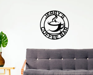 Café Sign, Coffee Cafe Sign, Custom Café, Coffee Lover, Metal Coffee Sign, Coffee Wall Art, Coffee Decor, Coffee Station Sign, Kitchen