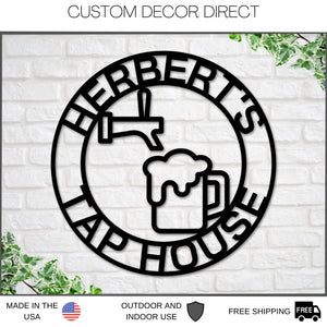 Personalized Beer Tap Sign, Personalized Bar Sign, Bar Signs, Personalized Signs, Bar Decor, Man Cave, Custom Gift, Father's Day Gift Custom