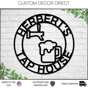 Beer Tap Sign, Personalized Bar Sign, Bar Signs, Personalized Signs, Bar Decor, Man Cave, Custom Gift, Father's Day Gift, Custom Bar Sign