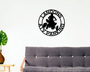 Four Wheeler Parking Sign, Four Wheeler Sign, ATV Sign, ATV Parking Sign, ATV Driver Gift, Four Wheeler Decor, Metal Sign, Personalized
