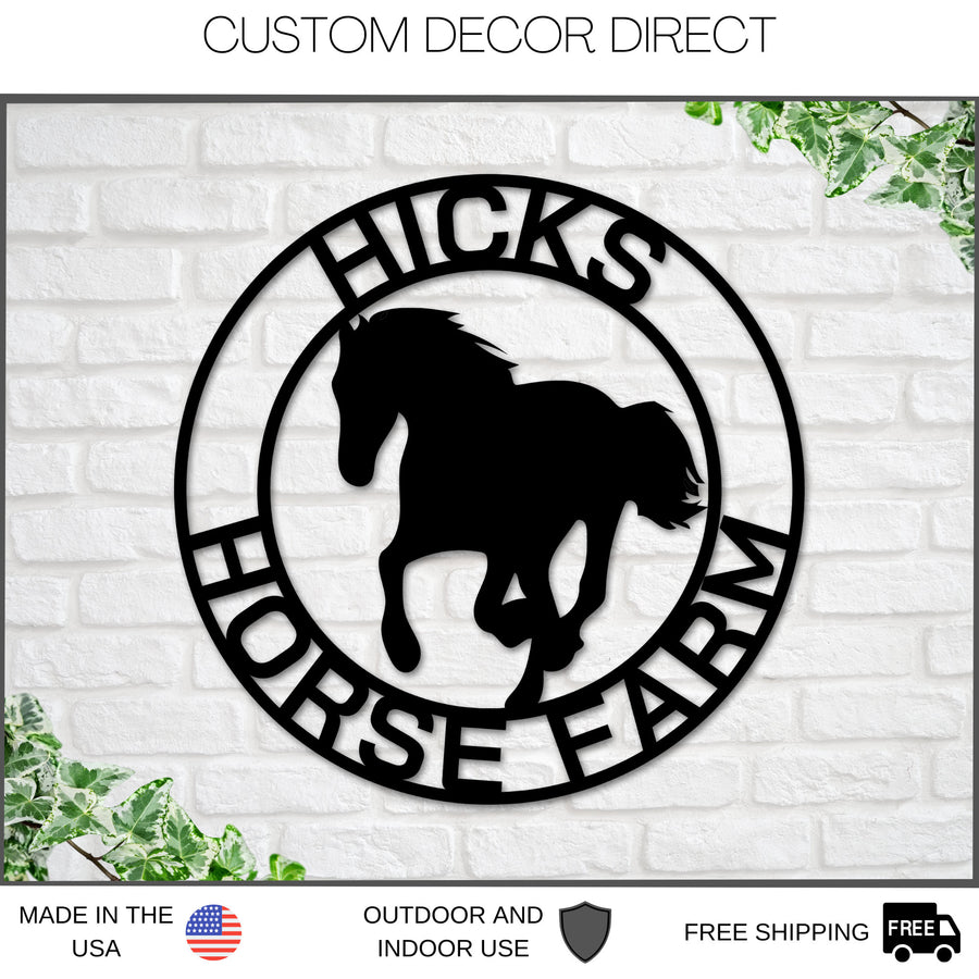 Black Friday, Cyber Monday Sale, Personalized Horse Metal Sign, Horseshoe Art, Western Decor, Initial Metal Sign, Gift, Metal Wall Art