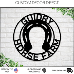 Horseshoe Custom sign, Steel Art, Barn sign, Custom metal sign, horseshoe metal art, horseshoe art, Country home sign, Farmhouse Decor, Sign