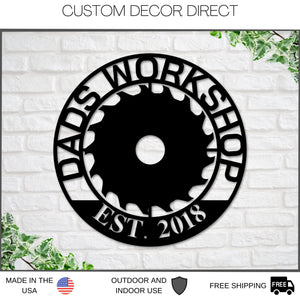 Workshop Sign, Customized shop Sign, Fathers day Gift, Personalized Garage, Workshop Sign, Dads garage shop Sign, Man Cave Gifts, Dads Shop