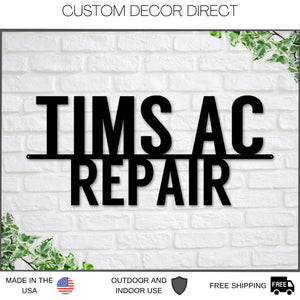 Christmas Gift, AC Business sign, Air Conditioning Business, AC Sign, Business Sign, Custom Business Sign, LLC sign, Personalized Business