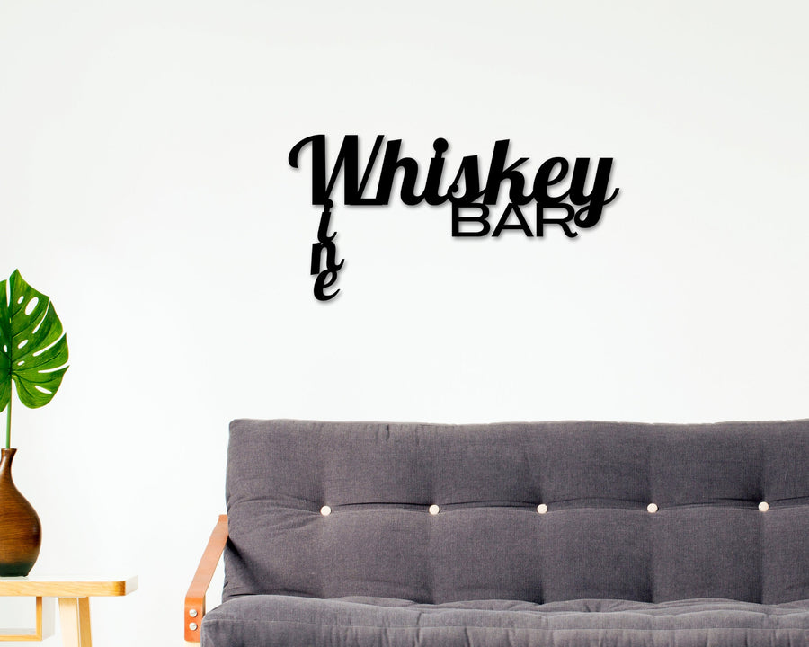 Personalized Bar Metal Sign, Whiskey Wine Bar Sign, Rustic Home Decor, Basement Bar, Wine Decor, Wine Bar Sign, Mother's Day Gift, Wine Gift