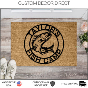 Fishing Doormat, Personalized Doormat, Fish Doormat, Last name Doormat, Doormat for Dad, Fathers Day Gift, Gift for Him, Wedding Gift, Fish