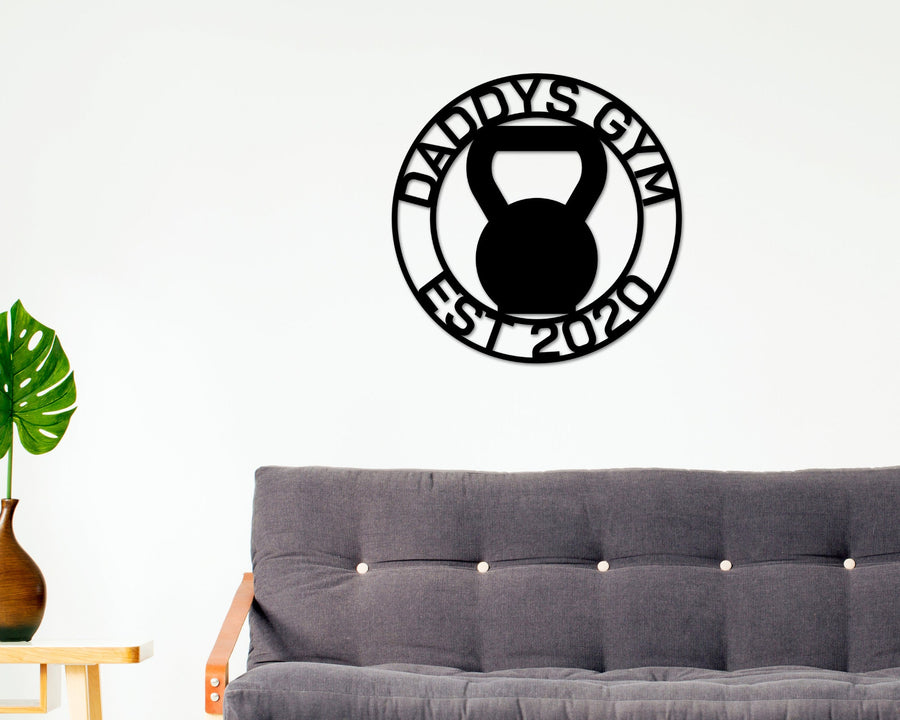 Personalized Gym Sign, Custom Weight Name Sign, Metal Wall Art, Barbell Sign, Outdoor Gym Sign