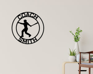 Personalized Metal Baseball Sign, Sports Decor for Man Cave, Coach Gift, Baseball Sign for Boys Room, Batting Cage Sign