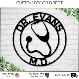 Personalized Doctor Sign, Custom Doctor Metal Sign, Doctor's Office Decor, Personalized Nurse Sign, Doctor Gift, Nurse Gift, Med Student