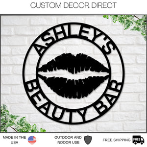 Hair Salon Sign, Metal hair Stylist Sign, Personalized Salon, Custom Booth Sign, hair Stylist Gift, Hair Salon Wall Art, Makeup Salon Sign