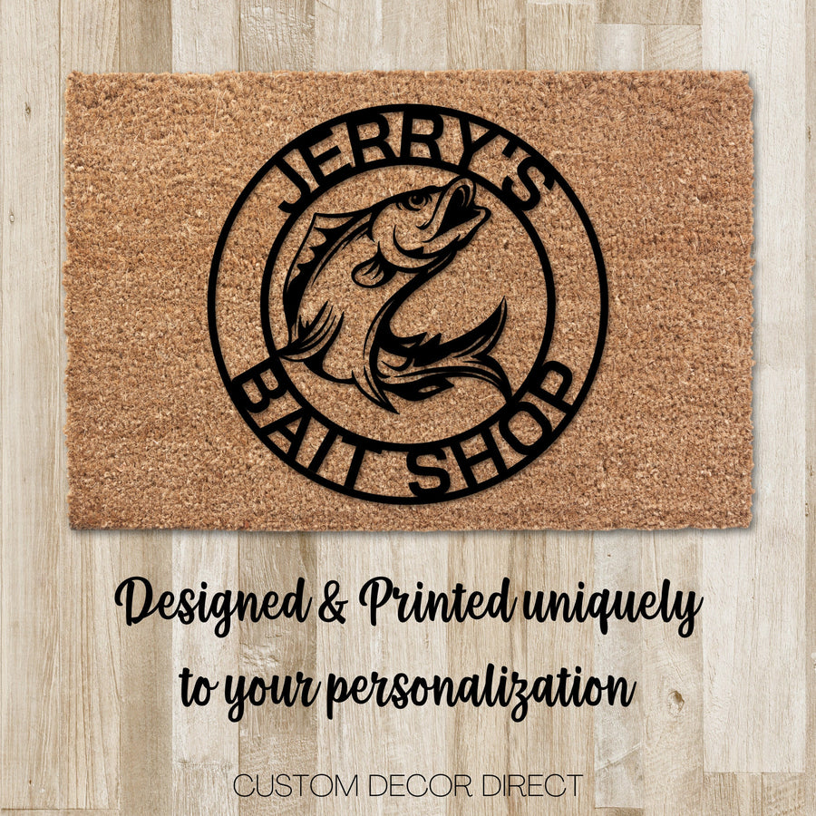 Fishing Doormat, Personalized Doormat, Fish Doormat, Last name Doormat, Doormat for Dad, Fathers Day Gift, Gift for Him, Wedding Gift, Fish