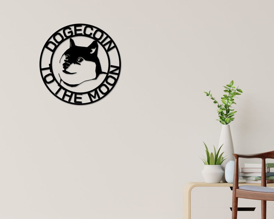 Dogecoin Sign, Metal Dogecoin Sign, Personalized Dogecoin, Custom Cryptocurrency Sign, Dogecoin Gift, Dogecoin Wall Art, Dogecoin Crypto