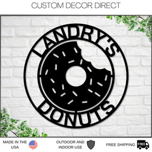 Donut Shop Sign, Personalized Donuts Sign, Donut Shop Decor, Custom Donut Shop Sign, Donut Stand Open Sign, Business Donut Sign