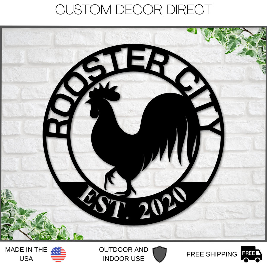 Rooster House Sign, Our Little Coop Sign, Personalized Rooster Sign, Custom Rooster House Sign, Rooster Decor, Chicken Sign, Rustic Sign