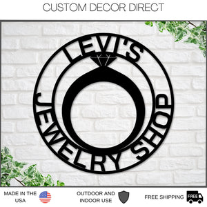 Jewelry Shop Sign, Personalized Jeweler Sign, Gift for Jeweler, Jewelry Shop Decor, Jewelry Business Sign, Personalized Custom Jewelry Sign
