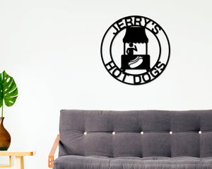 Hot Dog Stand Sign, Personalized Hot Dog Shop Sign, Hot Dog Stand Decor, Custom Hot Dog Business Sign