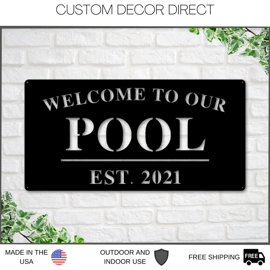 Black Friday, Cyber Monday Sale, Welcome to Our Pool Sign, Personalized Pool Name Sign, Outdoor Pool Sign, Backyard Decor, Welcome Pool Sign