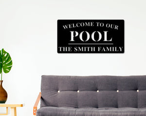 Custom Patio Sign, Personalized Pool & Patio Metal Sign, Metal Patio Sign, Outdoor Patio Sign, Metal Patio Sign with Name, Outdoor Pool Sign