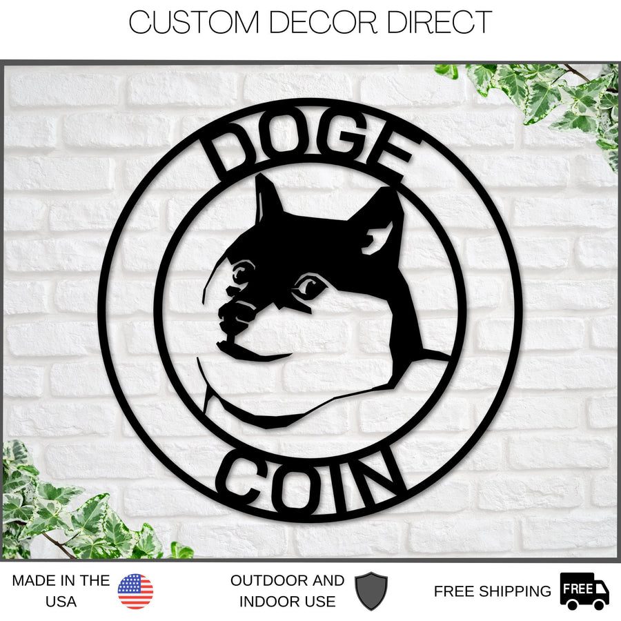 Dogecoin Sign, Metal Dogecoin Sign, Personalized Dogecoin, Custom Cryptocurrency Sign, Dogecoin Gift, Dogecoin Wall Art, Dogecoin Crypto