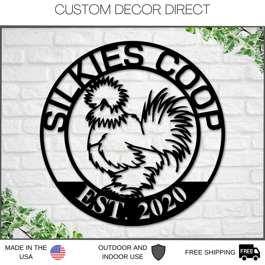 Custom Hen House Sign, Hen House Coop Sign, Silkie Chicken, Our Little Coop Sign Metal Sign, Chicken Sign, Personalized Chicken Coop sign