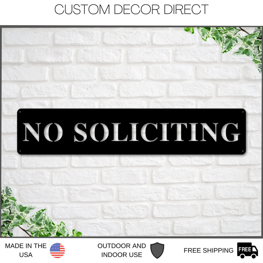 No Soliciting Sign, No Soliciting Metal Sign, Custom Text Sign, Metal Front Door Sign, Soliciting Sign, Do Not Disturb Sign, Personalized
