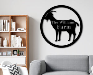 Goat Farm Name Custom Metal Sign