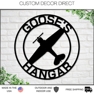 Airplane themed Nursery Sign, Airplane Name Sign, Metal Circle Name Sign, Custom Baby Sign, Kids Airplane Name Sign, Aviation Nursery Decor