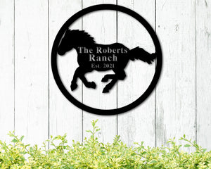 Horse Ranch Name Custom Metal Sign