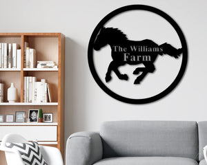 Horse Ranch Name Custom Metal Sign