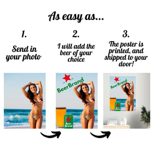 Beer Poster, Custom Beer Poster, Beer Poster Printed, Your Picture Print Poster, Custom Print Poster, Gift for Boyfriend, Beer Poster Trend