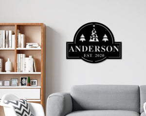 Last Name Christmas Custom Metal Sign