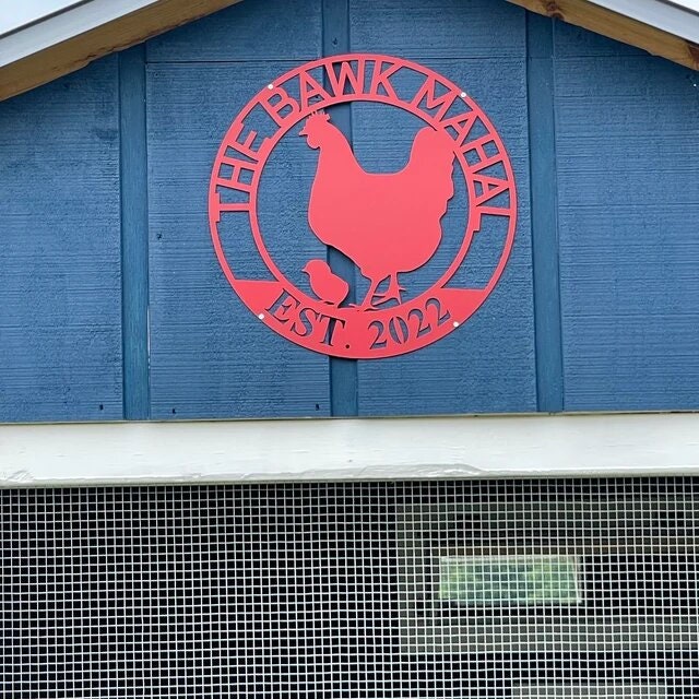 Our Little Coop Sign Metal Sign, Chicken Coop Sign, Metal Chicken Coop Sign, Personalized Chicken Coop sign, Metal Wall Art