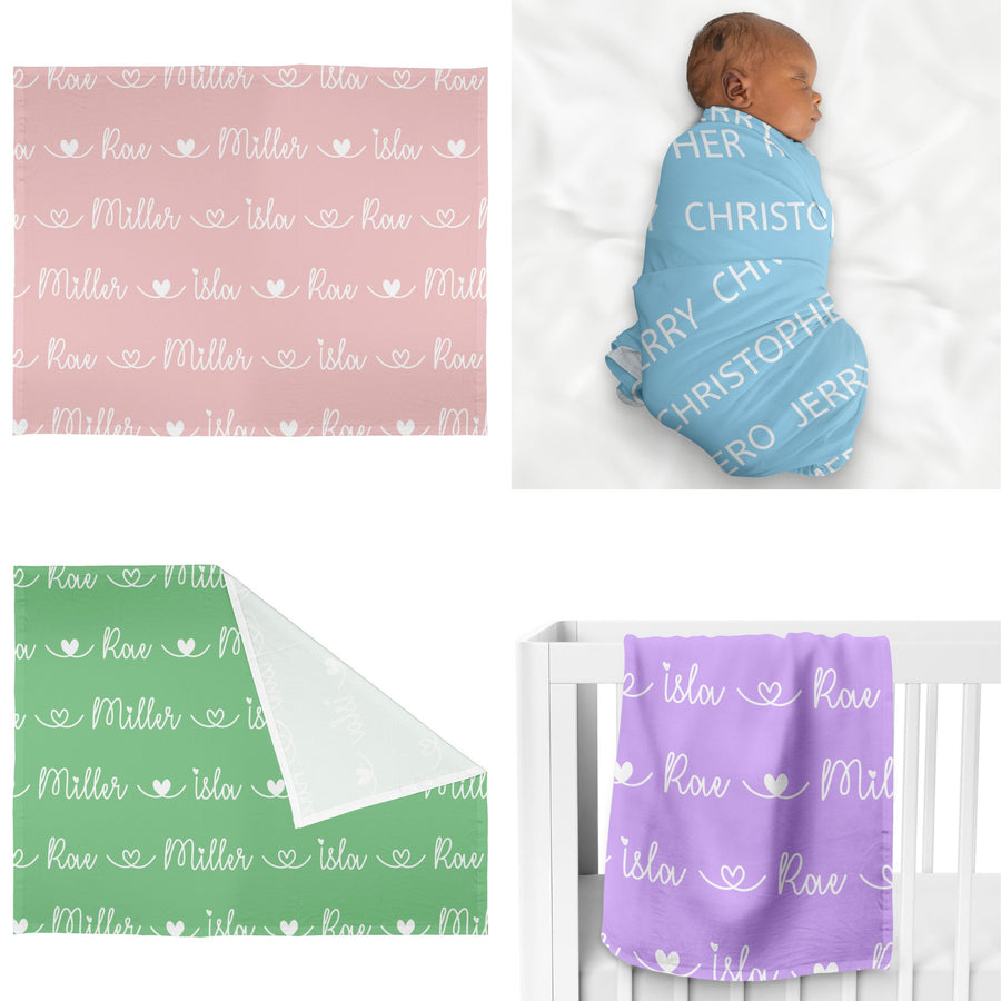 Personalized Baby Name Blanket, Baby Swaddle, boy girl, Custom Blanket Baby Newborn Gift, Name Swaddle, Baby Shower Gift, Minky, Initials