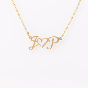 Mothers day Gift, Custom Initial Necklace, Name Necklace, Custom Name Jewelry, Gifts For Her, Silver Gold Name Necklace, Mom initials Heart