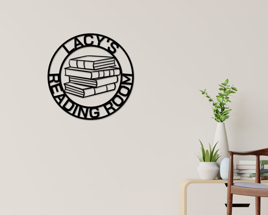 Reading Room Sign, Custom Library Sign, Personalized, Metal book Sign, Reader Gift, Book Library Teacher Decor, Gifts for Teacher School