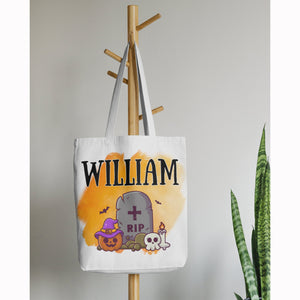 Kids Halloween Bag, Personalized Halloween Bag, Kids Halloween Bag, Trick or Treat Bag, Customized Halloween Name Bag, Custom Tote Bag