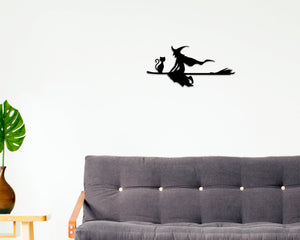 Halloween Witch Door Corner Trim Sign, Witch decorations, Halloween decor, corner metal trim, black cat decor, Witch Metal sign