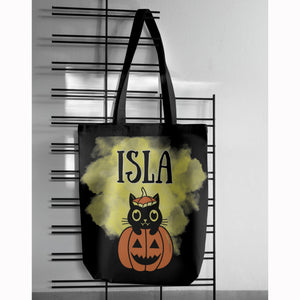Kids Halloween Bag, Personalized Halloween Bag, Kids Halloween Bag, Trick or Treat Bag, Customized Halloween Name Bag, Custom Tote Bag