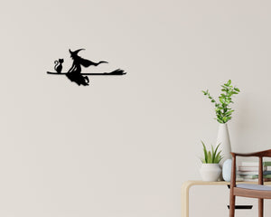 Halloween Witch Door Corner Trim Sign, Witch decorations, Halloween decor, corner metal trim, black cat decor, Witch Metal sign