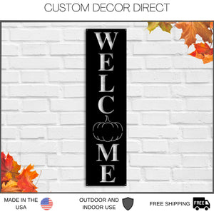 Fall Porch Sign, Front Porch Fall Welcome Sign with pumpkin, Rustic Modern Farmhouse Entryway Porch Decor, Metal welcome sign