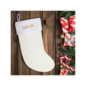 Personalized Christmas stocking embroidered, Knit Stocking, Monogram Holiday Stocking with Name, Christmas Gift