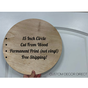 Wooden Round Monogram Sign, Wood Initial Circle, Custom Wood Circle, Last name Family Circle, Christmas Tree Ornament, Christmas Gift