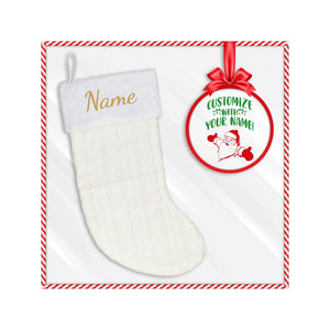 Personalized Christmas stocking embroidered, Knit Stocking, Monogram Holiday Stocking with Name, Christmas Gift