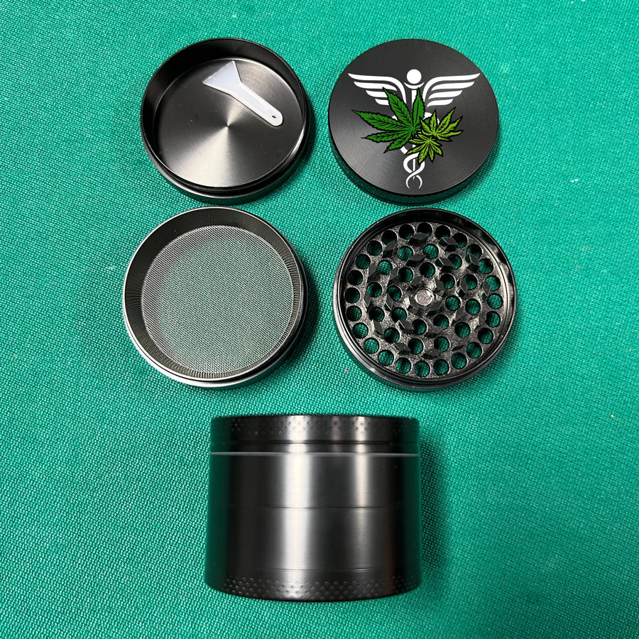 Medical Herb Grinder, Medical Symbol Flower Grinder, 4 Piece Grinder, Herb Grinder With Catcher, Gift, Smoker Gift