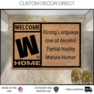 M Rated Doormat, Video Game Rating Welcome Mat, Funny welcome mat, Gamer Gift, Gift for him, housewarming mat