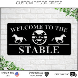 Custom Horse Stable Sign, Farm House Sign, Horse Sign, Metal Sign, Metal Farmhouse decor, Personalized farm Animal sign, Barn Animals, Horse